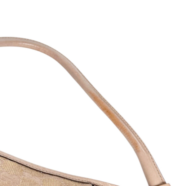 Gucci Monogram Metallic D Ring Shoulder Bag in Nude Pink - Beige / Gold - Image 6