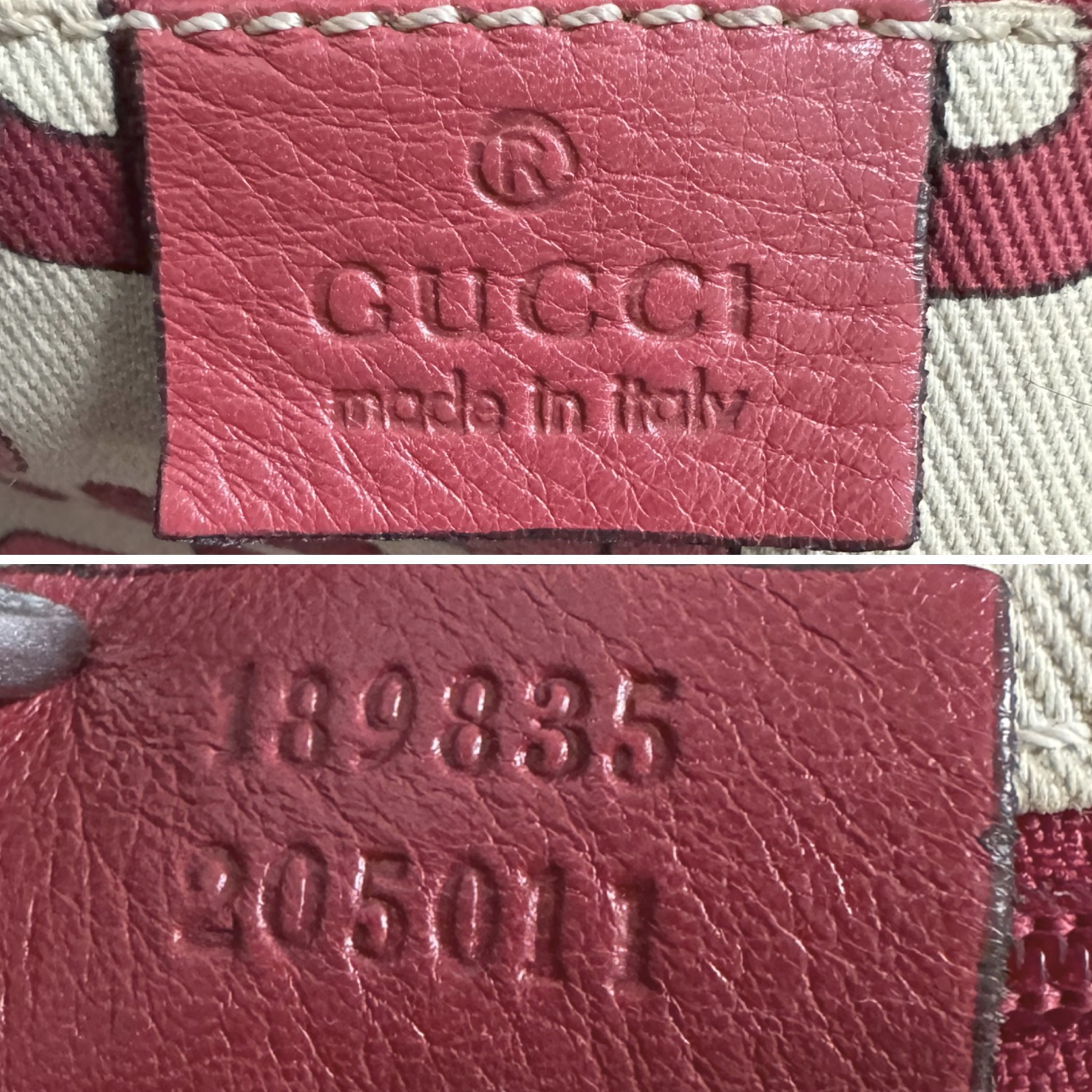 Gucci Monogram Leather D Ring Hobo Shoulder Bag in Red / Gold - Image 7