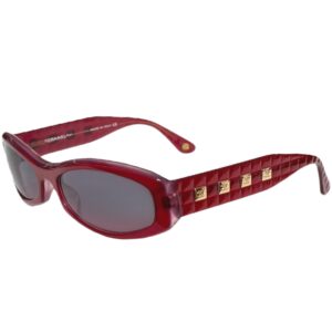 Vintage Chanel Logo Chunky Sunglasses in Red - Pink / Gold | NITRYL