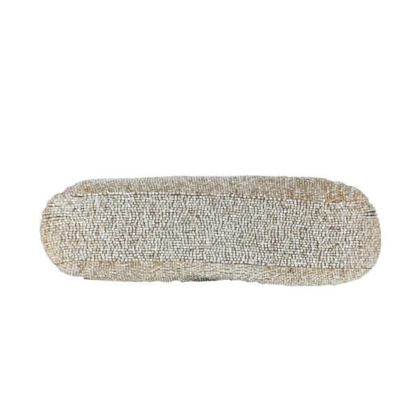 Fendi Beaded Embellished Shoulder Baguette Bag in Beige / Brown - Image 5