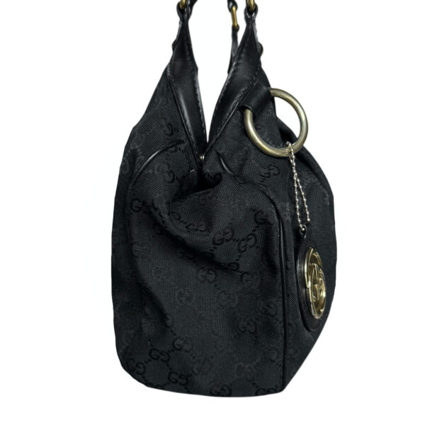 Gucci Monogram Sukey Hobo Shoulder Bag in Black / Gold - Image 3