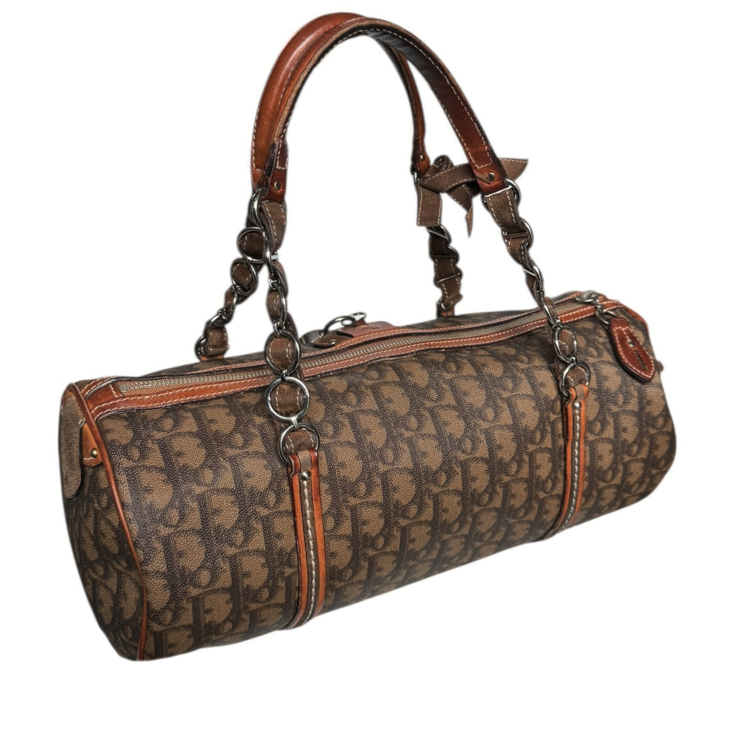 Dior Monogram Heart Lock Romantic Barrel Bag in Brown / Tan - Image 4