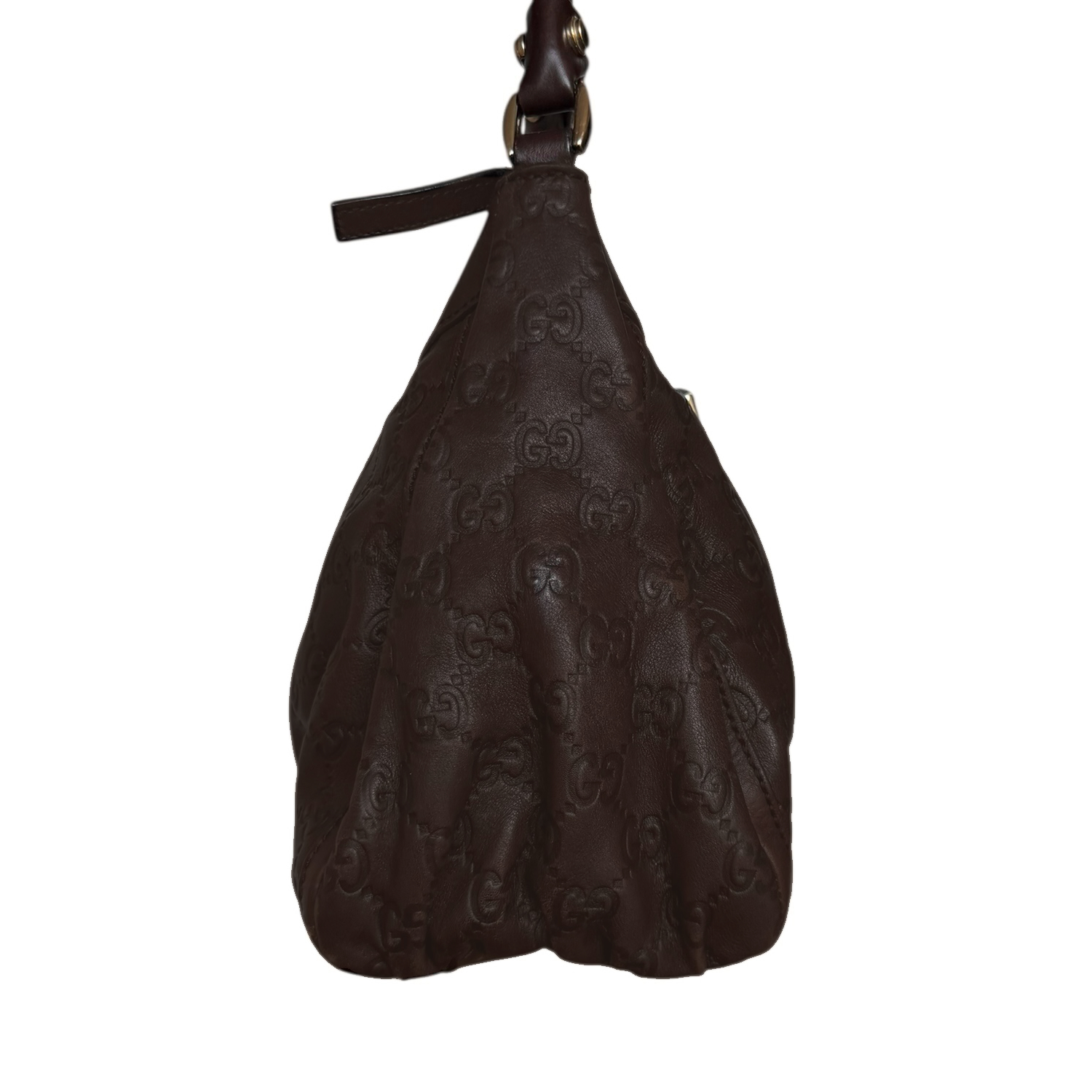 Gucci Monogram Leather D Ring Hobo Shoulder Bag in Brown / Gold - Image 3