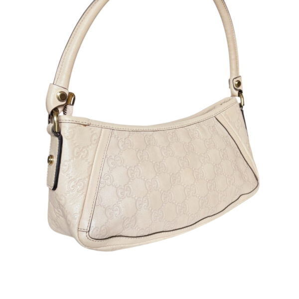 Gucci Monogram Leather D Ring Shoulder Bag in Nude / Gold - Image 4