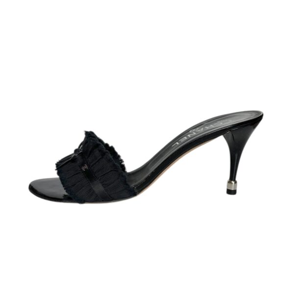 Chanel Bow Frill Heels in Black / Silver UK 6.5 - Image 2