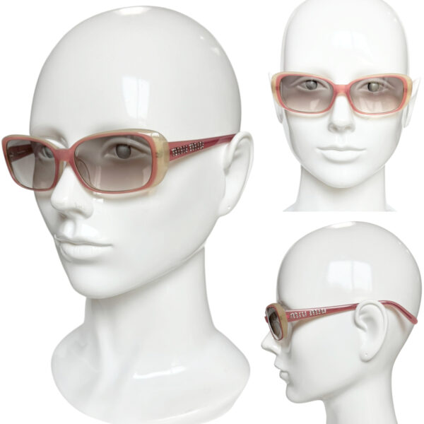 Miu Miu Diamante Logo Sunglasses in Pink - Image 4