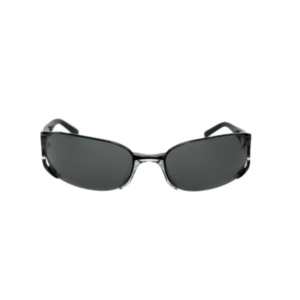 Miu Miu Logo Sunglasses in Black / Chrome - Image 2
