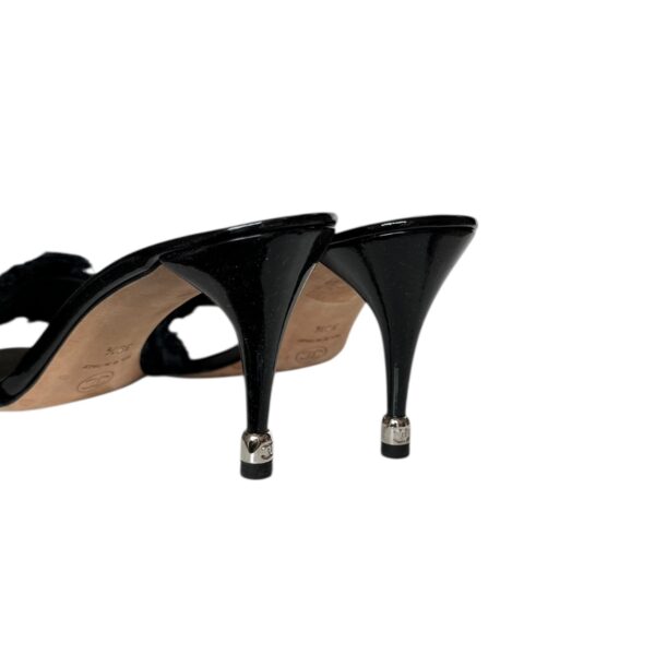 Chanel Bow Frill Heels in Black / Silver UK 6.5 - Image 4