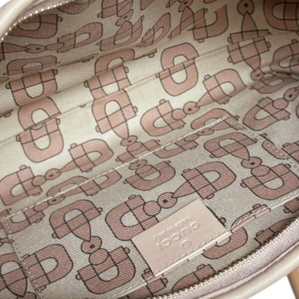 Gucci Monogram Leather D Ring Shoulder Bag in Nude / Gold - Image 6