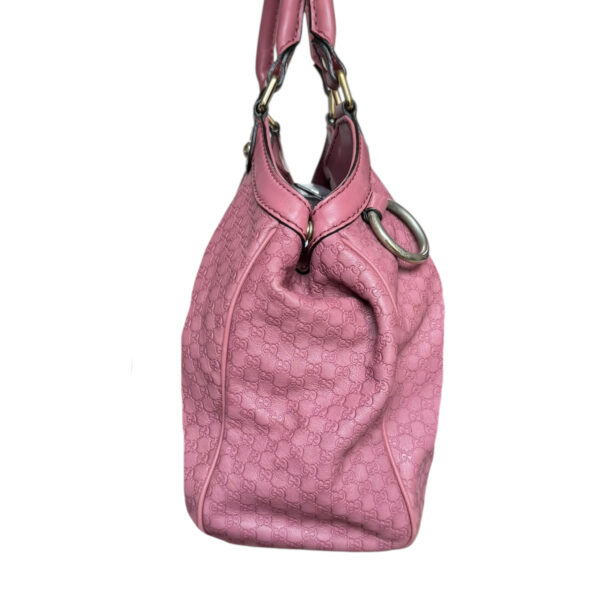 Gucci Monogram Leather Sukey Hobo Shoulder Bag in Pink / Gold - Image 3