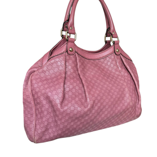 Gucci Monogram Leather Sukey Hobo Shoulder Bag in Pink / Gold - Image 4
