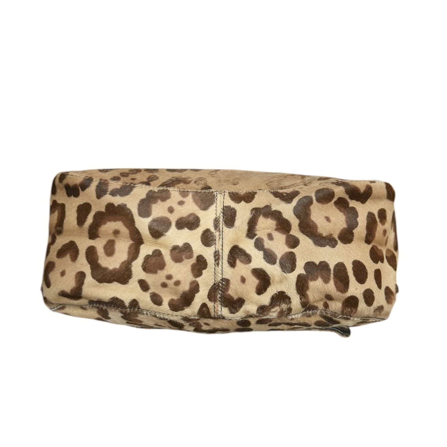Fendi Leopard Print Calfskin Shoulder Mamma Baguette Bag in Brown / Black - Image 5