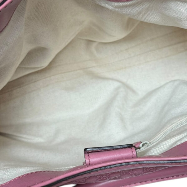 Gucci Monogram Leather Sukey Hobo Shoulder Bag in Pink / Gold - Image 6