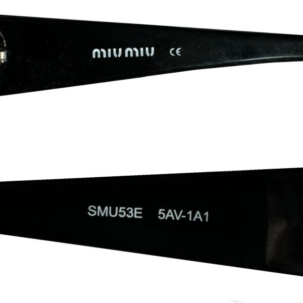 Miu Miu Logo Sunglasses in Black / Chrome - Image 3