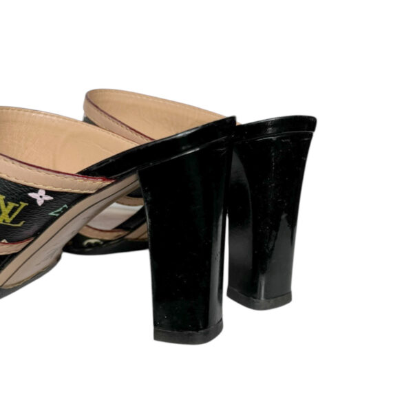 Louis Vuitton Monogram Flower Heels in Black Multicolour / Tan UK 3.5 - Image 3