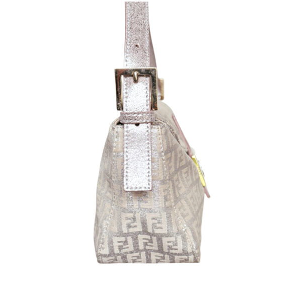 Fendi Monogram Metallic Shoulder Baguette Bag in Pink / Silver / Gold - Image 3