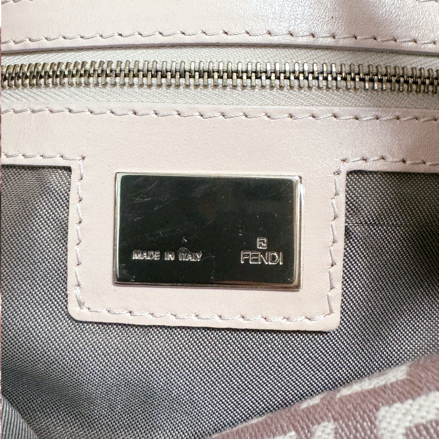 Fendi Monogram Shoulder Baguette Bag in Dusty Pink / Gold - Image 7