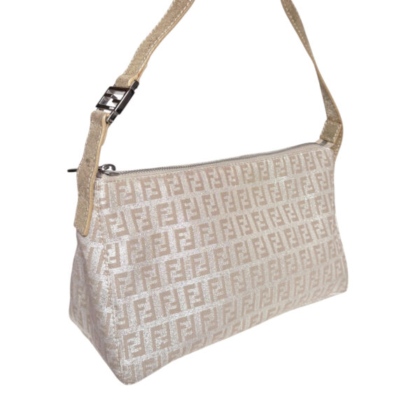Fendi Monogram Metallic Shoulder Bag in Light Pink / Silver / Gold - Image 2