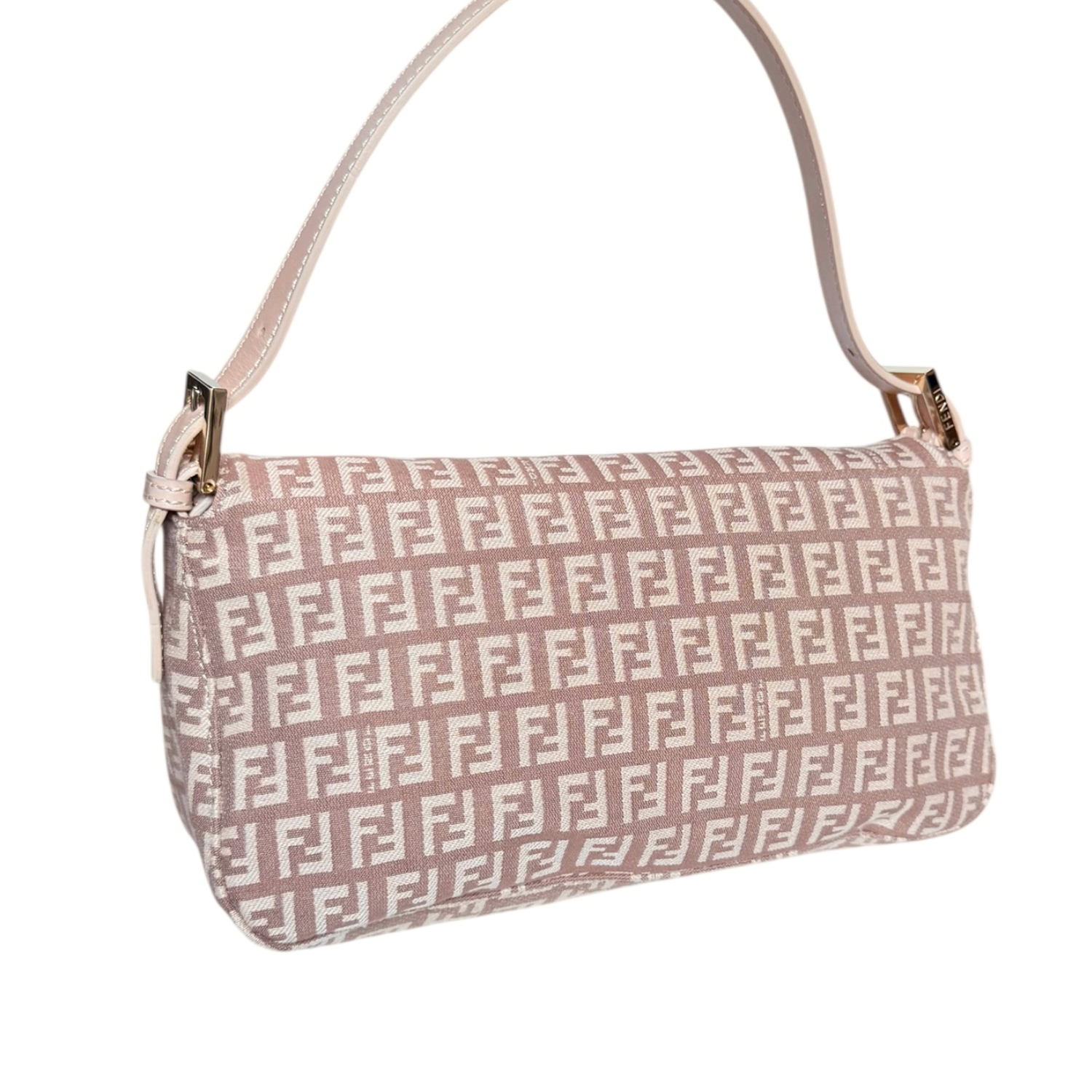 Fendi Monogram Shoulder Baguette Bag in Dusty Pink / Gold - Image 4