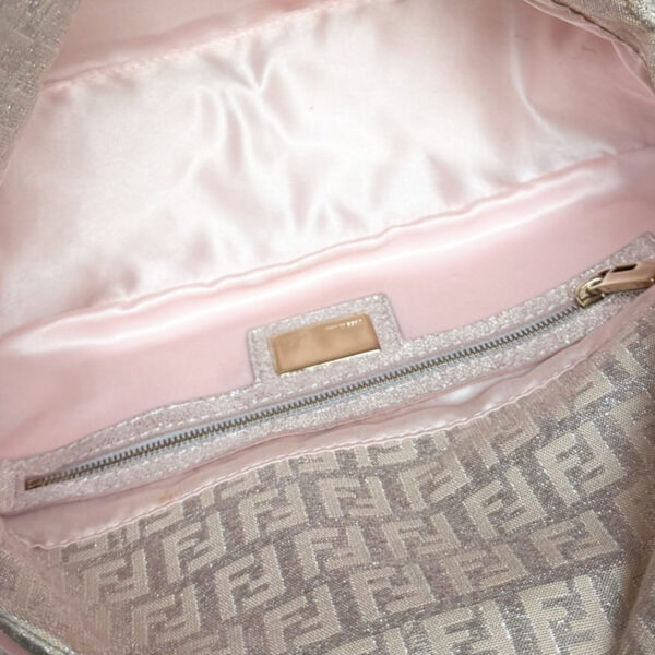 Fendi Monogram Metallic Shoulder Baguette Bag in Pink / Silver / Gold - Image 7