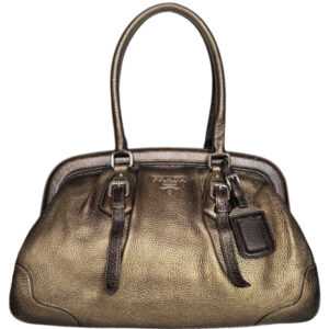 Vintage Prada Leather Ombre Shoulder Bag in Brown / Gold | NITRYL