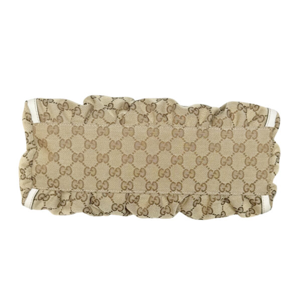 Gucci Monogram Canvas D Ring Hobo Shoulder Bag in Beige / White / Gold - Image 5