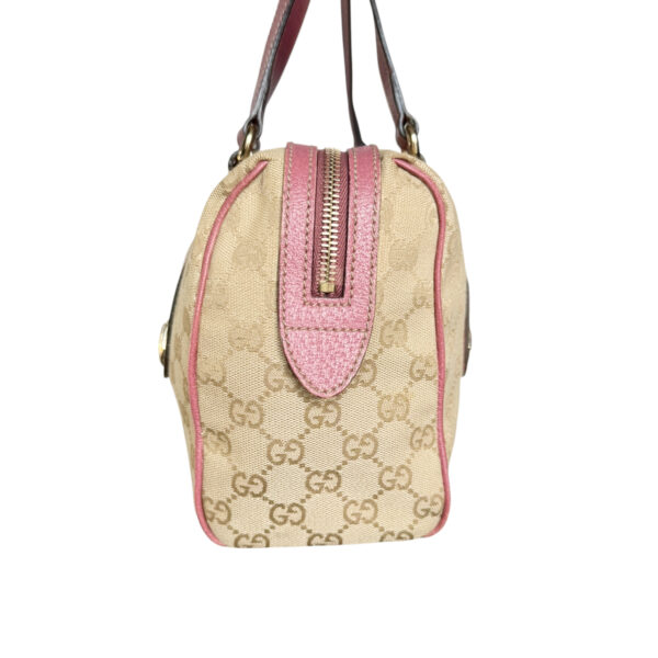 Gucci Monogram Shoulder Boston Bag in Beige / Pink / Gold - Image 3