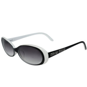 Vintage Miu Miu Diamante Logo Sunglasses in Black / White | NITRYL