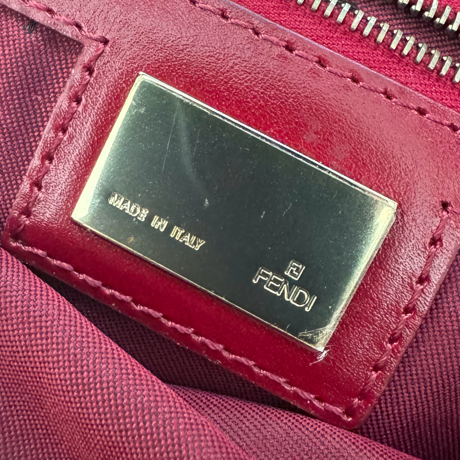 Fendi Leopard Print Calfskin Chef Shoulder Bag in Brown / Red / Gold - Image 7