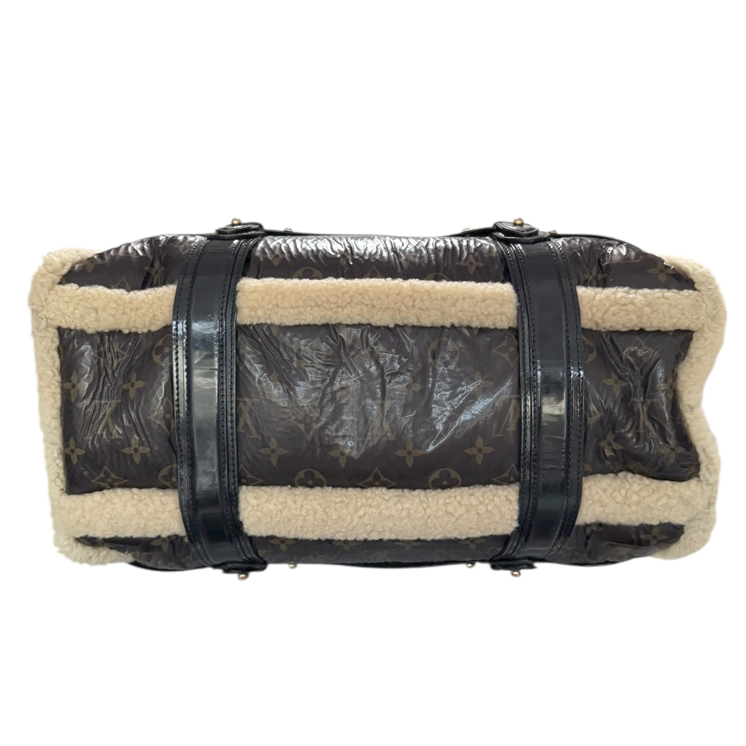 Louis Vuitton Monogram Shearling Storm Bag in Brown / Cream / Gold - Image 5