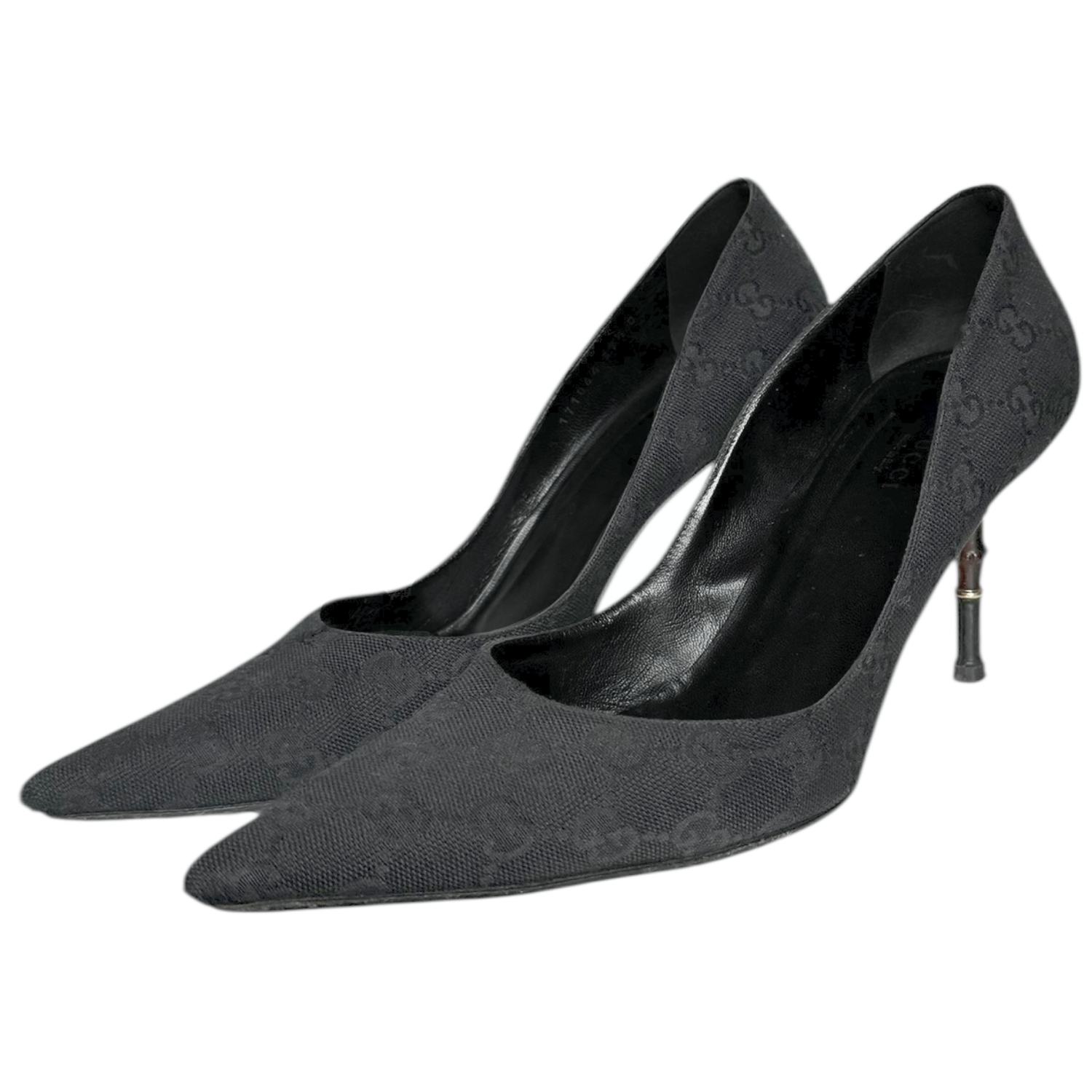 Vintage Gucci Monogram Bamboo Heel in Black UK 6.5 | NITRYL