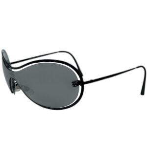 Vintage Chanel Logo Oversized Sunglasses in Black | NITRYL