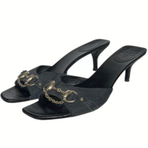 Vintage Gucci Monogram Horsebit Heels in Black / Gold UK 6 | NITRYL