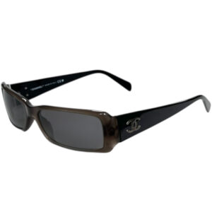 Vintage Chanel Logo 2-Tone Sunglasses in Black / Grey | NITRYL