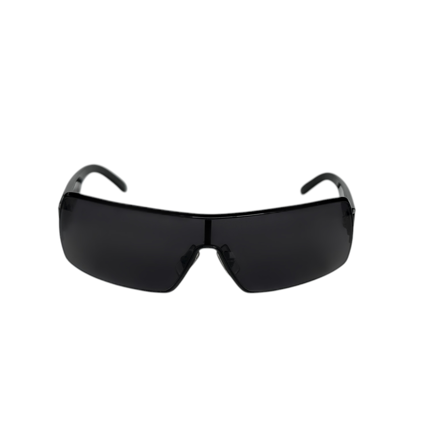 Miu Miu Logo Wraparound Sunglasses in Black - Image 2