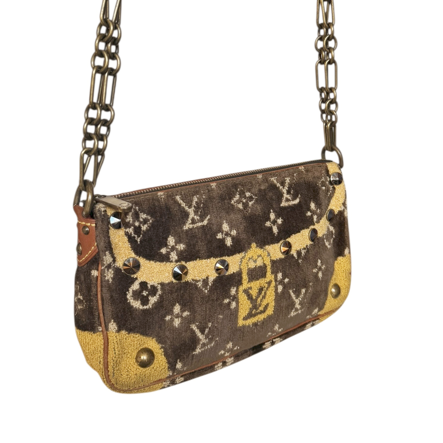 Louis Vuitton Monogram 'Trompe L'oeil' Velvet Shoulder Bag in Brown / Gold - Image 2