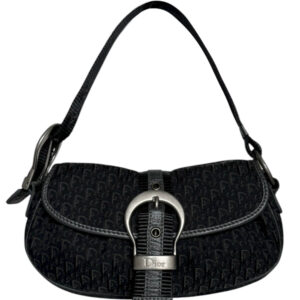 Vintage Dior Monogram Western Mini Shoulder Bag in Black / Silver | NITRYL