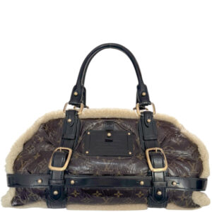 Vintage Louis Vuitton Monogram Shearling Storm Bag in Brown / Cream / Gold | NITRYL