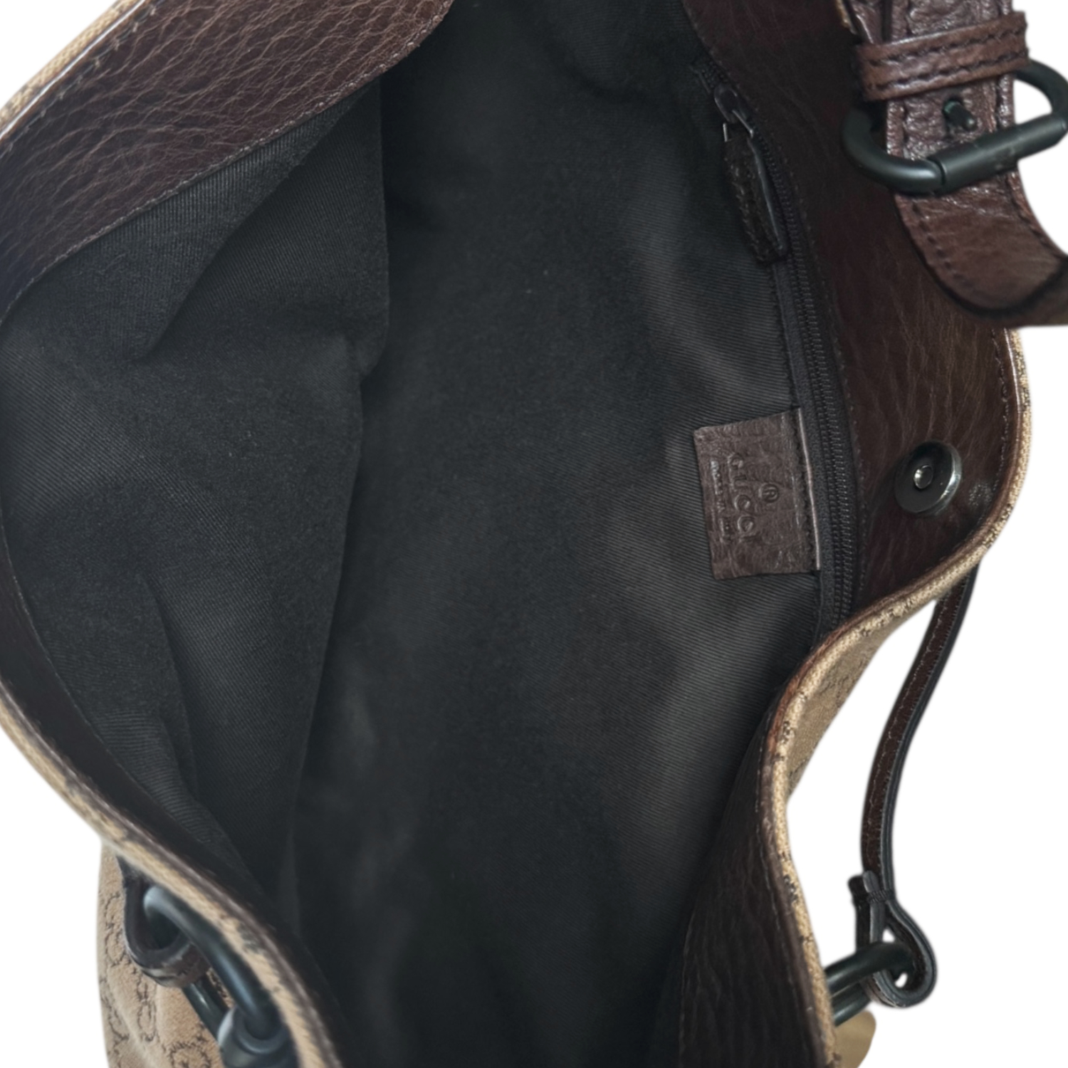 Gucci Monogram Horsebit Hobo Shoulder Bag in Beige / Brown - Image 6