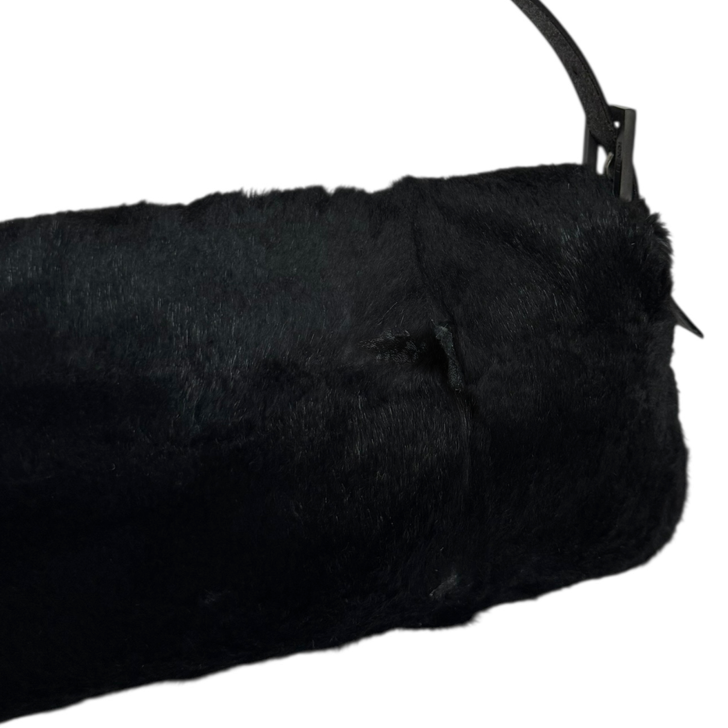 Fendi Fur Shoulder Baguette Bag in Black - Image 5
