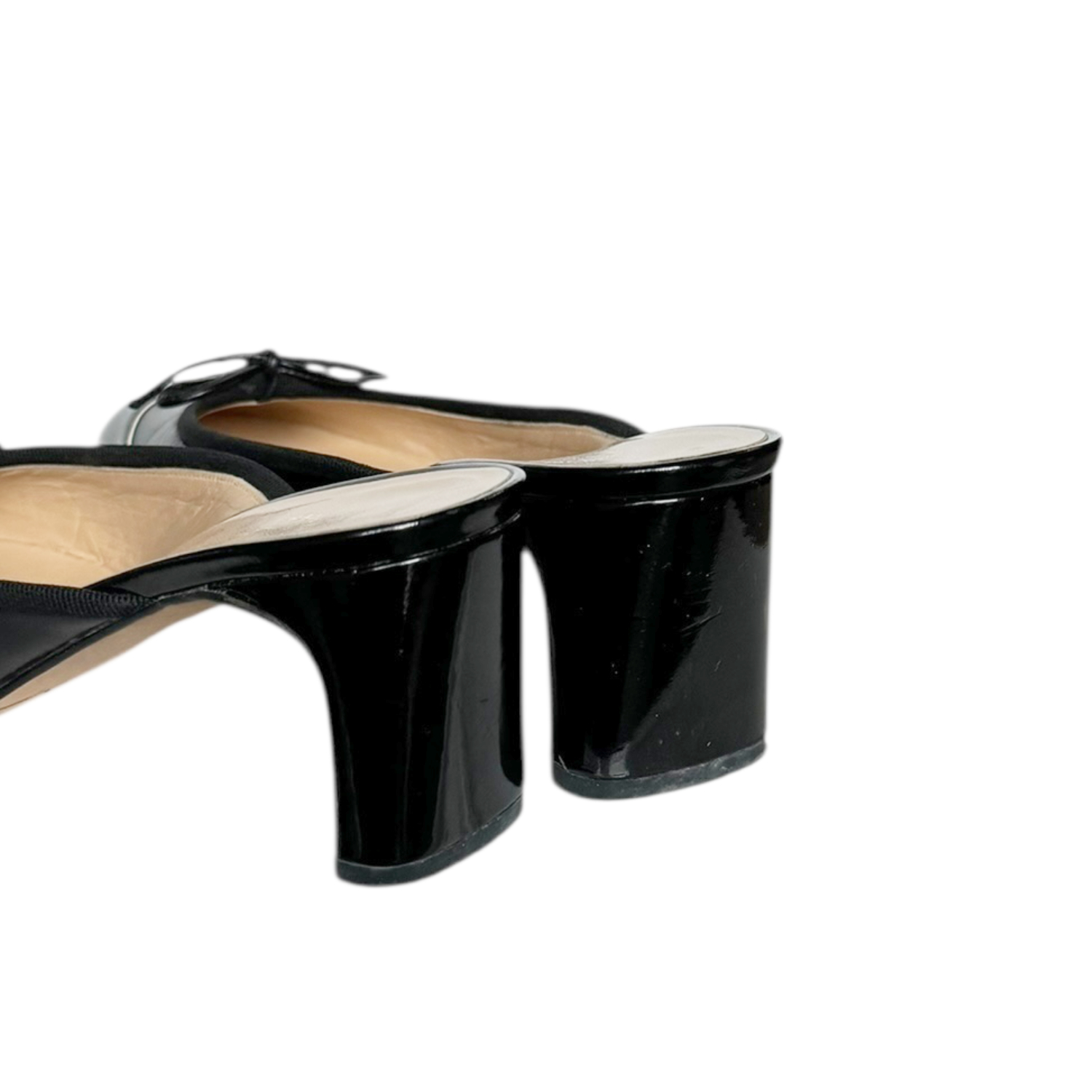 Chanel Bow Logo Mule Heels in Black UK 3 - Image 4