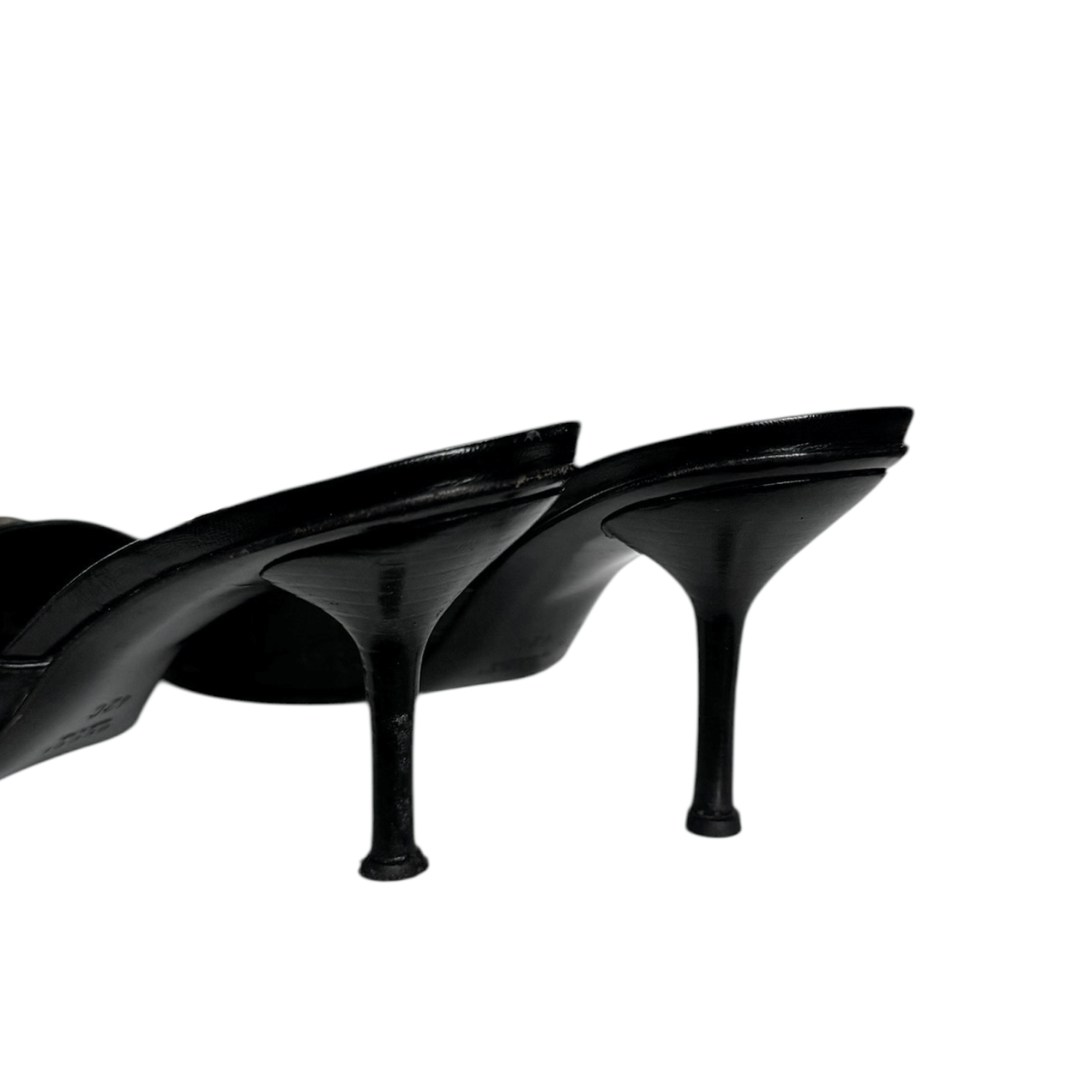 Gucci Monogram Horsebit Mule Heels in Black / Gold UK 8 - Image 4