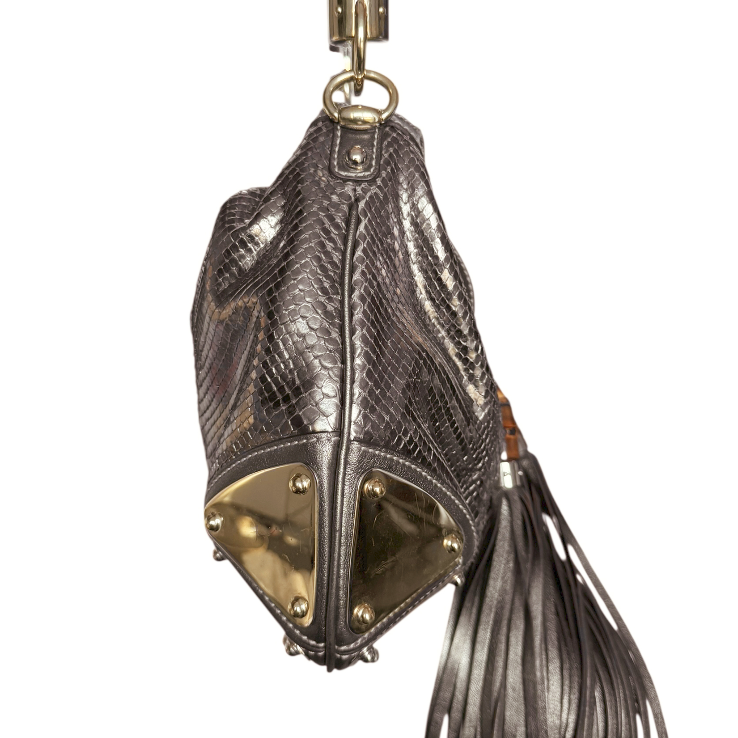 Gucci Python Indy 2 Way Shoulder Bag in Metallic Bronze / Gold - Image 3