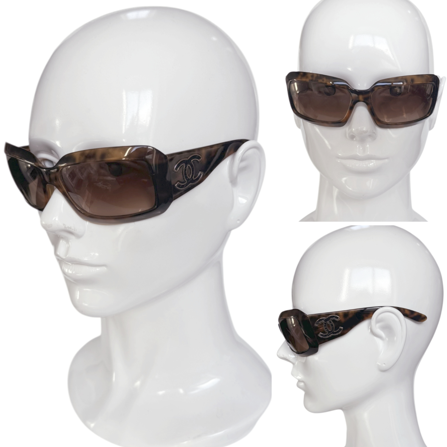 Chanel Logo Oversized Tortoiseshell Sunglasses in Brown - Image 4