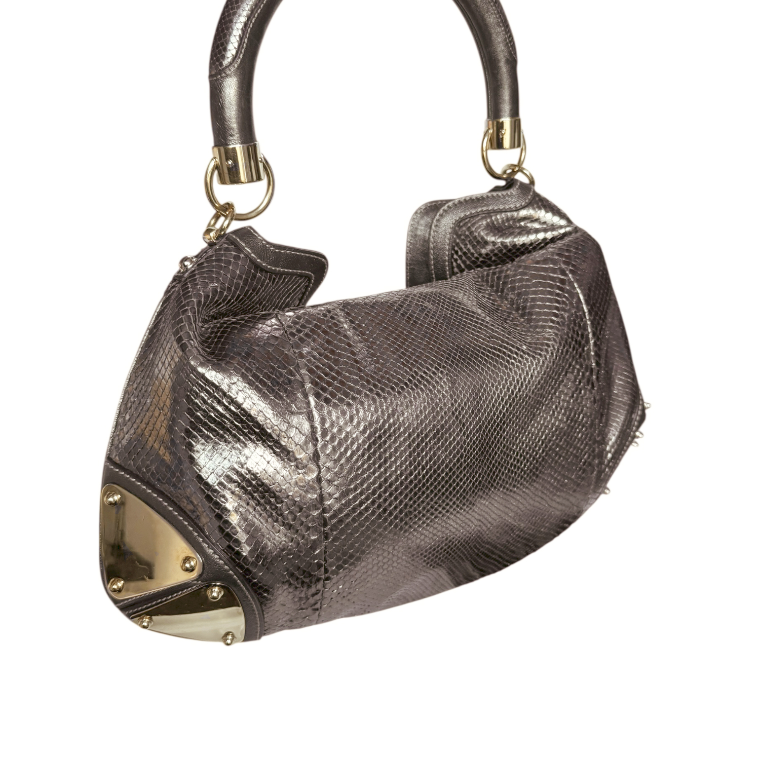 Gucci Python Indy 2 Way Shoulder Bag in Metallic Bronze / Gold - Image 4