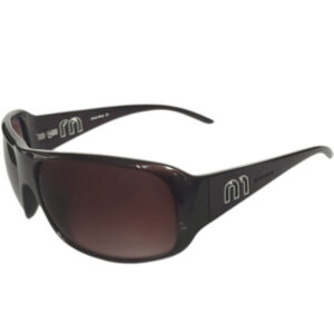 Vintage Miu Miu Logo Oversized Sunglasses in Maroon - Brown / Silver | NITRYL