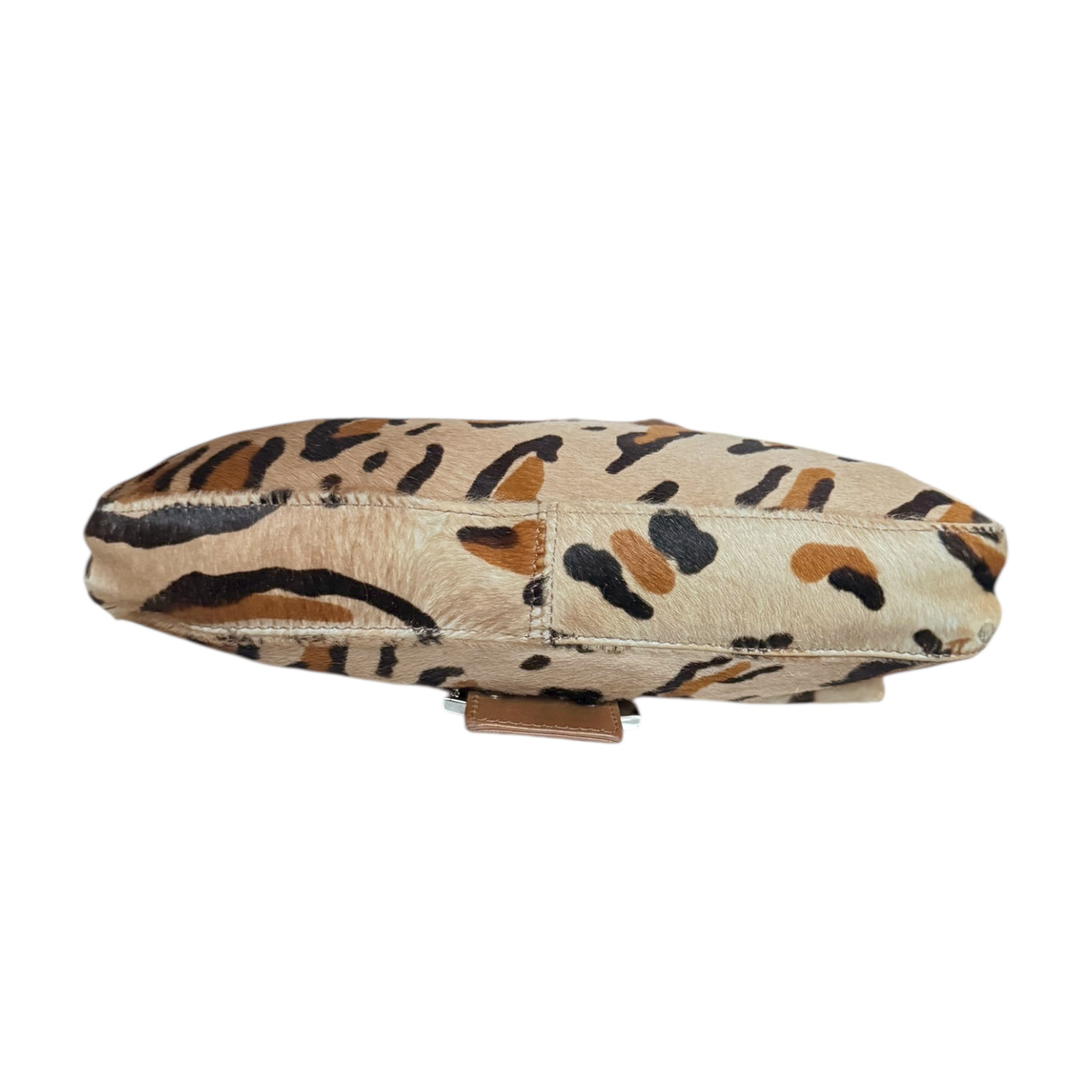 Fendi Leopard Print Calfskin Shoulder Baguette Bag in Brown / Tan - Image 7