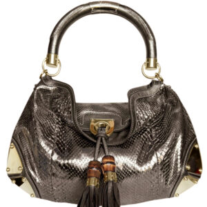 Vintage Gucci Python Indy 2 Way Shoulder Bag in Metallic Bronze / Gold | NITRYL