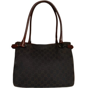 Vintage Gucci Monogram Large Shoulder BAg in Brown | NITRYL