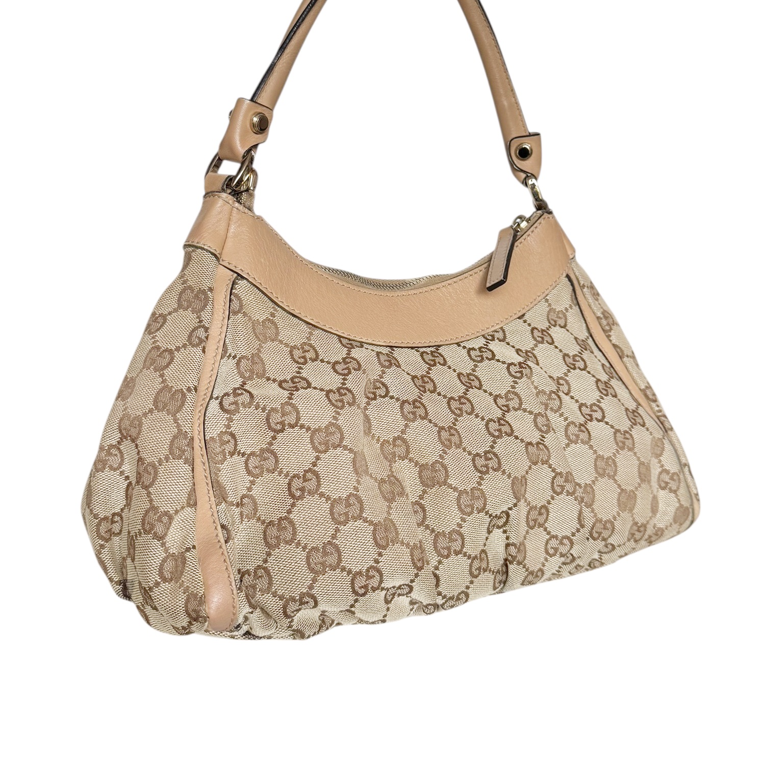 Gucci Monogram R Ring Hobo Shoulder Bag in Beige / Tan / Gold - Image 4